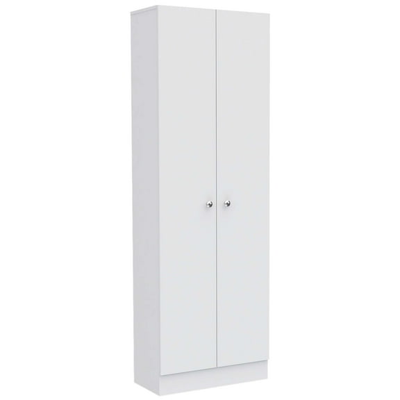 Newboti Furniture Multistorage Cabinet 71" H, Two Doors, Five Internal Shelves, White 45001