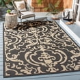 thumbnail image 3 of Safavieh Courtyard Dara Damask Indoor/Outdoor Area Rug, Black/Sand, 7'10" x 7'10" Square, 3 of 14