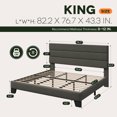 thumbnail image 7 of Einfach King Bed Frame, Platform Bed Frame with Panel Upholstered Fabric Headboard, Dark Grey, 7 of 7