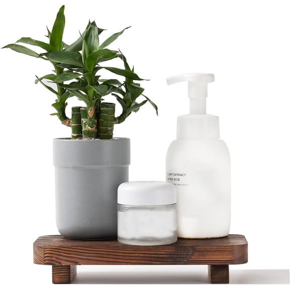 Rongsi-Wood Risers for Decor Display, Bathroom Counter Sink Decor, Dish Soap Tray Wood Tray for Kitchen Counter, Small Wooden Soap Stand, Wood Soap Pedestal, Soap Dispenser Stand Modern Farmhouse