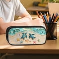 thumbnail image 6 of Kuiaobaty Beach Starfish Print Backpack and Lunch Bag Set for Boys Girls Sea Turtle Print Lunch Box with Pencil Case 17 Inch Bookbags and Pencil Pouch with Zipper for School Picnic, 6 of 7