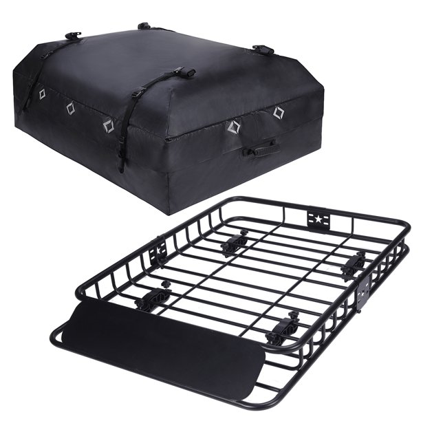 Roof Rack Carrier Basket Rooftop Cargo Carrier 51" x 36" x 5" Car Top Luggage Holder Black