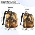 thumbnail image 3 of Picia Golden Winged White Horse Printed Canvas Daypack - Stylish and Durable Vintage Compact Backpack - Class, Work, Travel, or Laptop Bookbag,Organized Compartments-Medium, 3 of 6