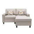 thumbnail image 6 of Nolan Beige Fabric 2-Seater Reversible Sofa Chaise Pillows Interchangeable Legs, 6 of 8