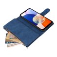 thumbnail image 4 of Dteck Case for Samsung Galaxy A15 5G with Card Slots,Magnetic Closure Leather Zipper Wallet Case Durable Flip Folio Kickstand Full Body Portection Cover Wrist Strap for Galaxy A15,Blue, 4 of 7