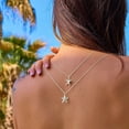 thumbnail image 3 of Silver Necklace for Women 14K Silver Plated Dainty Star of David Butterfly Sun Lotus Flower Bead Necklace Simple Jewelry Everyday, 3 of 10
