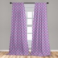 thumbnail image 4 of Ambesonne Art Deco Curtains, Circles and Dashes Pattern, Pair of 28"x95", Fuchsia Pink Grey, 4 of 4