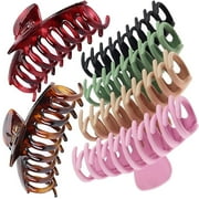 YOUNUO Large Hair Claw Clip 4 Inch Nonslip Big Hair Claw Clips for thick hair Strong Hold Hair Clips for Women Ladies Girls 6 Color Available(6 Packs)
