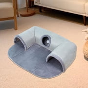 perfeclan Cat Tunnel Bed, Play House, Exercise with Play Ball Toy, U Shaped Cat Tunnel Tubes for Rabbits, Hamsters, Small And Medium Cats large