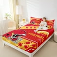 thumbnail image 4 of Manfei Kansas Queen Sheet Sets,Rugby Sports Flat Sheet,American Football Queen Fitted Sheet,Breathable Room Decorative,4-Piece, 4 of 7