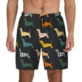 thumbnail image 3 of Uemuo Plaid Dachshund Pattern Mens Swim Trunks Quick Dry Board Shorts with Mesh Lining, Stretch Beach Shorts Quick Dry No-Chafing Board Shorts-Large, 3 of 9
