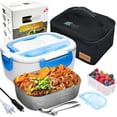 thumbnail image 2 of FORABEST Electric Lunch Box for Adults, Fast 80W Heated Lunch Box for Adult 12/24/110/220V Portable Food Warmer Lunch Box for Car,Truck,Office 1.5L Durable Leakproof Loncheras Para Hombres De Trabajo, 2 of 4