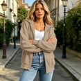 thumbnail image 5 of Women's Oversized Zip Up Hoodie Sweatshirt Casual Long Sleeve Loose Fit Pullover Streetwear Cozy Fleece Outwear Plus Size Drop Shoulder Kangaroo Pocket Winter Fall, 5 of 8