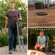 Lifetime Classic Folding Chair, Indoor/Outdoor Commercial Grade, Black, Adult Sized, Set of 4 (80407)