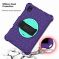 thumbnail image 2 of Dteck For Samsung Galaxy Tab A7 10.4" Case SM-T500 T505 (2020) Heavy Duty Shockproof With Pencil Holder Rotating Kickstand Hand/Shoulder Strap Cover, Purple+Aqua, 2 of 5