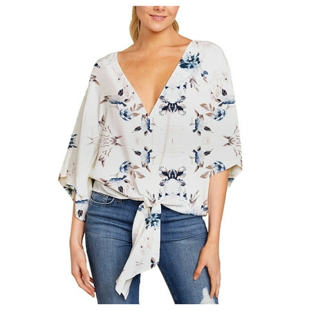 

Paptzroi Batwing V Tops Blouses Tie Womens Front Sleeve Floral Neck Short Summer Plus Size Tops Womens Long Colla Blouse Linen Tops Women plus Size plus Size Corset Top with Sleeves High Colla Blouse