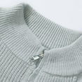thumbnail image 4 of Men's Sweaters Full Zip Up Stand Collar Knitted Cardigan Jackets for Men Long Sleeve Loose Fall Winter Outerwear (XL, Gray), 4 of 7