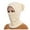 Beige, variant on EnJoCho Female Boho Knit Slouchy Hat Women Winter Outdoor Riding Headgear Cold-Proof Ski Cap Warm Bib Face Mask Integrated Cold-Proof Hood Hat Matching Color Block Pom Beanie