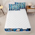 thumbnail image 4 of Erosebridal Cartoon Animals Penguin Zipper Full Size Comforter Sets with Fitted Sheet and 2 Pillowcases,Cute Arctic Bird Zipper Bedding Set For Boys,Reversible,4-Piece, 4 of 7