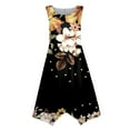thumbnail image 4 of YDKZYMD Summer Casual Dresses for Women Floral Flowers Wedding Maxi Beach Boho Tank Dresses Hem Sundress Petite Sleeveless Midi Dress with Pockets Black XXL, 4 of 5