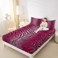 thumbnail image 4 of Homewish Zebra Print Twin Sheet Sets,Safari Animal Twin Fitted Sheet,Pink Black Ombre Flat Sheet For Girl Boys,Super Cozy Room Decor,3-Piece, 4 of 7
