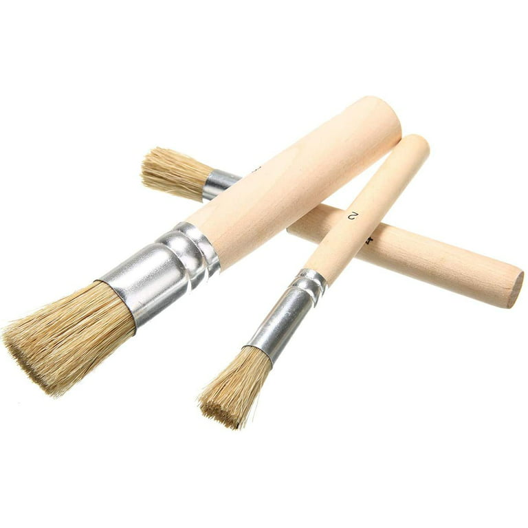 3 Pcs Wooden Stencil Brushes for Acrylic Paint Natural Wood Bristle  Template Brush for Oil Painting Watercolor Painting Stencil Project DIY Art  Craft Project Home Décor 