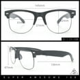 thumbnail image 3 of SA106 Mens Hipster Half Horn Rim Clear Lens Geek Fashion Eyeglasses Black Gold - Clear, 3 of 8