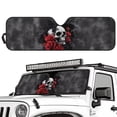 thumbnail image 2 of POLERO Red Rose Skull Windshield Sun Shade Sun Visor for Car Off-road Vehicle Front Window Keep Vehicle Cool Protect Your Car from UV Rays, 2 of 7