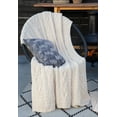 thumbnail image 2 of SAOL Braided Cable Knitted Soft Wool Blend Throw Blanket Irish Aran Bedcover 75''x46'' Natural White Made in Ireland, 2 of 6