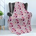 thumbnail image 4 of Japanese Soft Flannel Fleece Blanket, Far Eastern Nature Sakura Tree with Buds and Blossoms Coming of Spring, Cozy Plush for Indoor and Outdoor Use, 60" x 80", Pink Purple and Ivory, by Ambesonne, 4 of 5