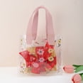 thumbnail image 5 of Unique Bargains 1 Pc Reusable Gift Bag Durable Floral Handle Gift Bag Pink, Transparent Small, 5 of 5