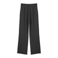 thumbnail image 3 of yunLCZ Pants for Women High Waisted Women's Pure Cotton And Linen Wide Leg Pants Casual Baggy Elastic Waistband With Pockets Fashionable Pants, 3 of 4
