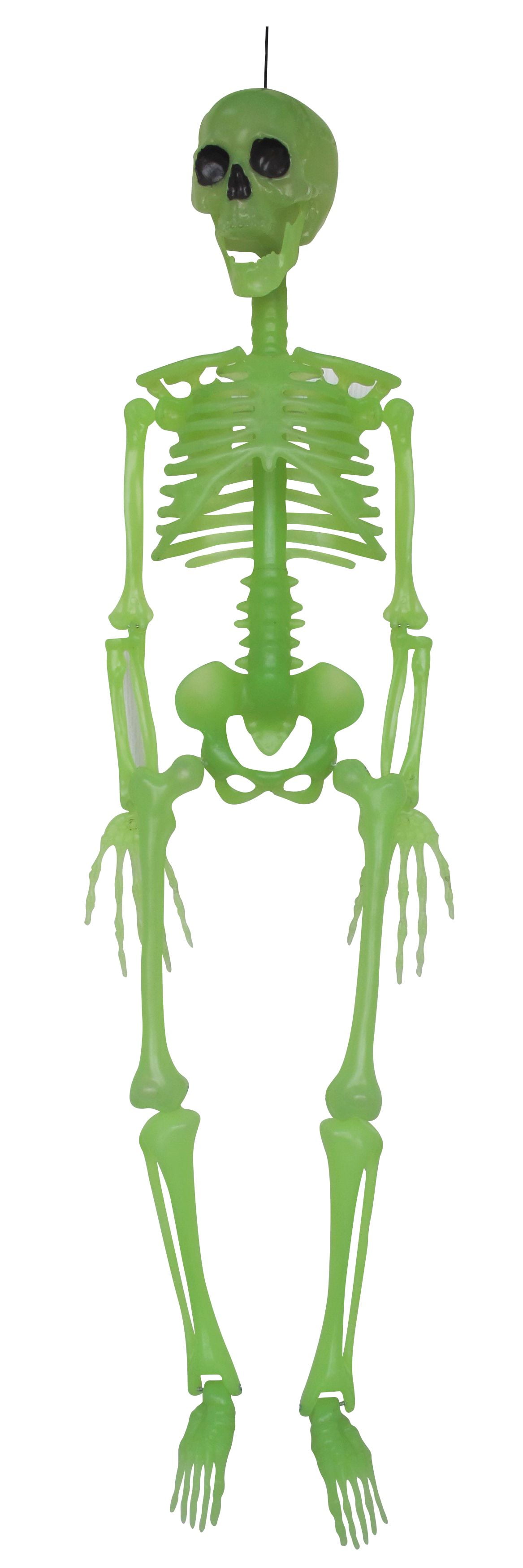 Way To Celebrate! 35 inch Plastic Glow in the Dark Poseable Skeleton for  Halloween Decoration