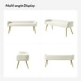 thumbnail image 5 of 55" Upholstered Ottoman Bench with Arms Low Back,End of Bed Entryway Bedroom Golden Tapered Leg Beige, 5 of 8
