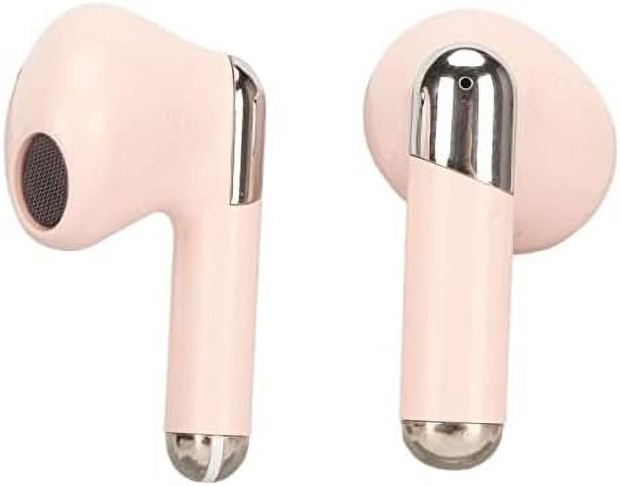 Real Time Language Translator Earbuds, Bluetooth 5.3 Denoise Translator Earphones Support 144 Languages with APP in Transparent Case for Smart Phone, Pink