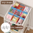 thumbnail image 3 of Rolling Utility Cart with 3 Drawers Craft Organizer and Storage with DIY Divider Lockable Wheels Multi-Functional Storage for Art Supplies Store for Brushes Paints Artifacts White, 3 of 8