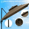thumbnail image 5 of Outsunny 10ft Offset Patio Umbrella with Base, Cantilever Umbrella with Rotation, Easy Tilt, 8 Ribs, Crank, Cross Base, Cover, Strap, Coffee, 5 of 9