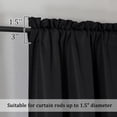 thumbnail image 3 of OVZME Bethany 2 Panels Small Cafe Curtains 30 Inch Length, Faux Linen Textured Half Window Curtains for Kitchen Bathroom Farmhouse Country, Light Filtering Black Short Curtains, Each 30"Wx30"L BLACK, 3 of 7