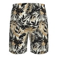 thumbnail image 6 of Kdxio Black Palm Leaves Pattern Mens Casual Shorts - Drawstring Summer Beach Sports Shorts for Men, 6 of 9
