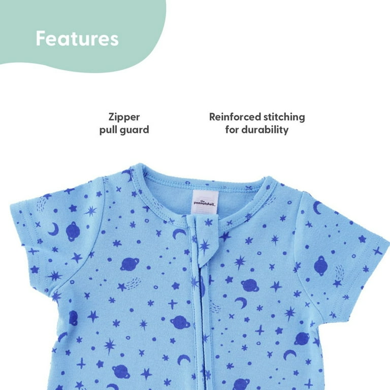 The Peanutshell Baby Boy Rompers, 2-Pack Space Design photo 8
