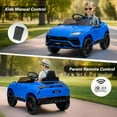 thumbnail image 4 of Rock Wheels Licensed Lamborghini URUS Ride On Truck Car Toy, 12V Battery Powered Electric 4 Wheels Kids Toys w/ Parent Remote Control, Foot Pedal, Music, Aux, LED Headlights, 2 Speeds (Blue), 4 of 9
