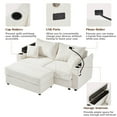 thumbnail image 6 of 72.8" Loveseat Modular Sectional Sofa, Modern Sectional Sofa Couch with Storage Space, Movable Ottoman, 2 USB Ports, 2 Cup Holders and a Phone Holder, Lounge Cloud Couch for Living Room, Beige, 6 of 9