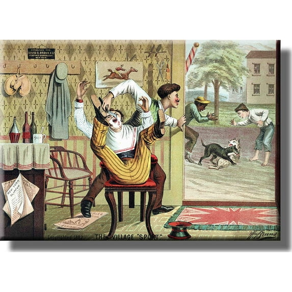 Barber Shop Picture on Stretched Canvas, Wall Art Decor, Ready to Hang!