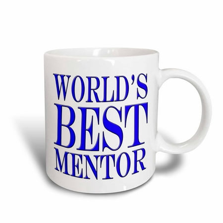 3dRose Worlds best mentor. Blue., Ceramic Mug,