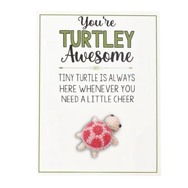 XIAOBAN Mini Pocket Hug Turtle,You're Turtley Awesome Note Cards Greeting Card,Thank You Note Cards Greeting Card Mini Sea Turtle Figure Pocket Hug Gift for Friends and Family A2Z8