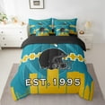 thumbnail image 2 of Manfei Jacksonville Bedding Sets Twin Size,Rugby Sports Comforter Sets with Sheets,American Ball Sport Bed in a Bag Twin Size,Breathable Room Decorative Reversible,7-Piece, 2 of 7