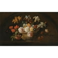 thumbnail image 2 of Jakob Bogdány 18x12 Black Ornate Wood Framed Double Matted Museum Art Print Titled - Still Life of Flowers in a Vase on a Marble Shelf, 2 of 5
