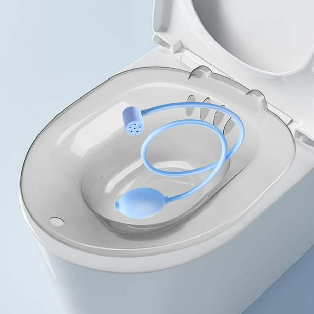 Se sienta en el baño, bidé, baño de cadera portátil con cisterna, cómodo asiento de inodoro, lavabo, cuenco de lavado, lavabo de limpieza para baño de viaje gris un Yinane Bañera de asiento