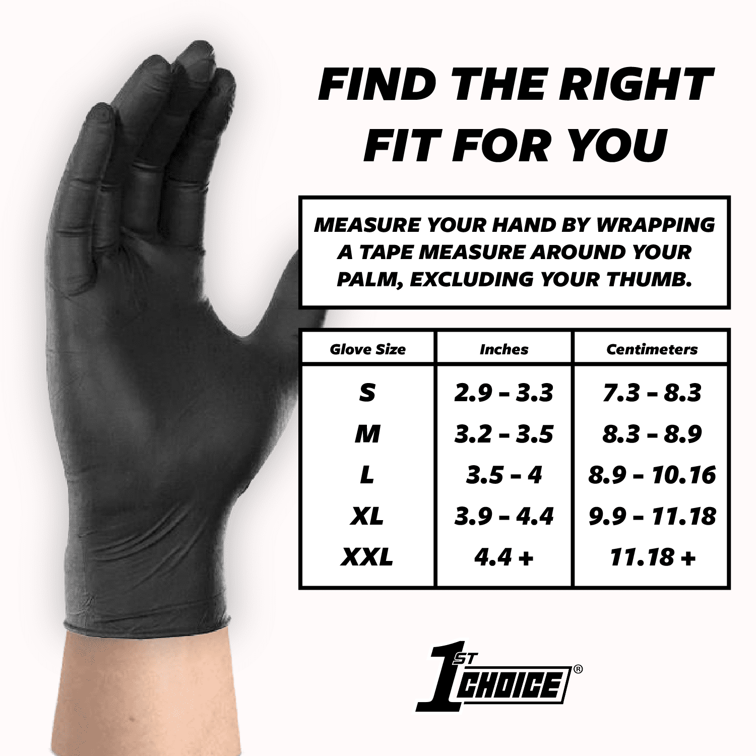 1st Choice Black Disposable Nitrile Gloves, Size Medium, 1000 Count, 6 mil