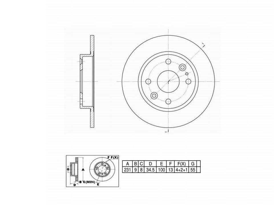 Winstop Brake Rotor, Rear WS228387, Mazda Miata 1993-1990